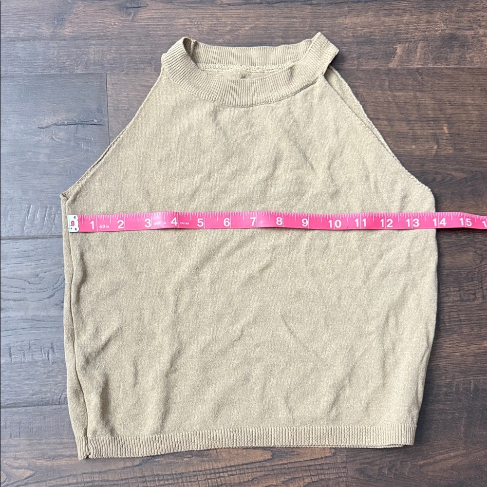 Tan Sleeveless Knit Top #B11
